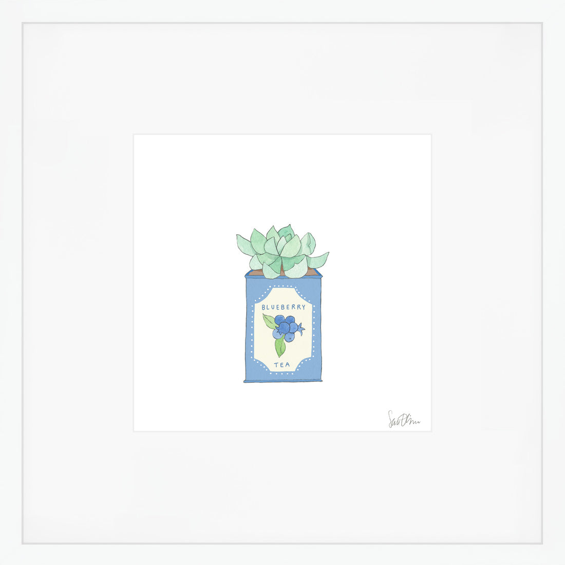 Blueberry Tea Tin Art Print by Sara Fitz