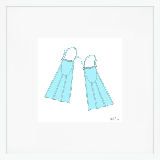 Swim Fins Art Print by Sara Fitz