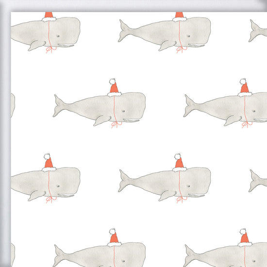 Santa Whale Gift Wrap by Sara Fitz