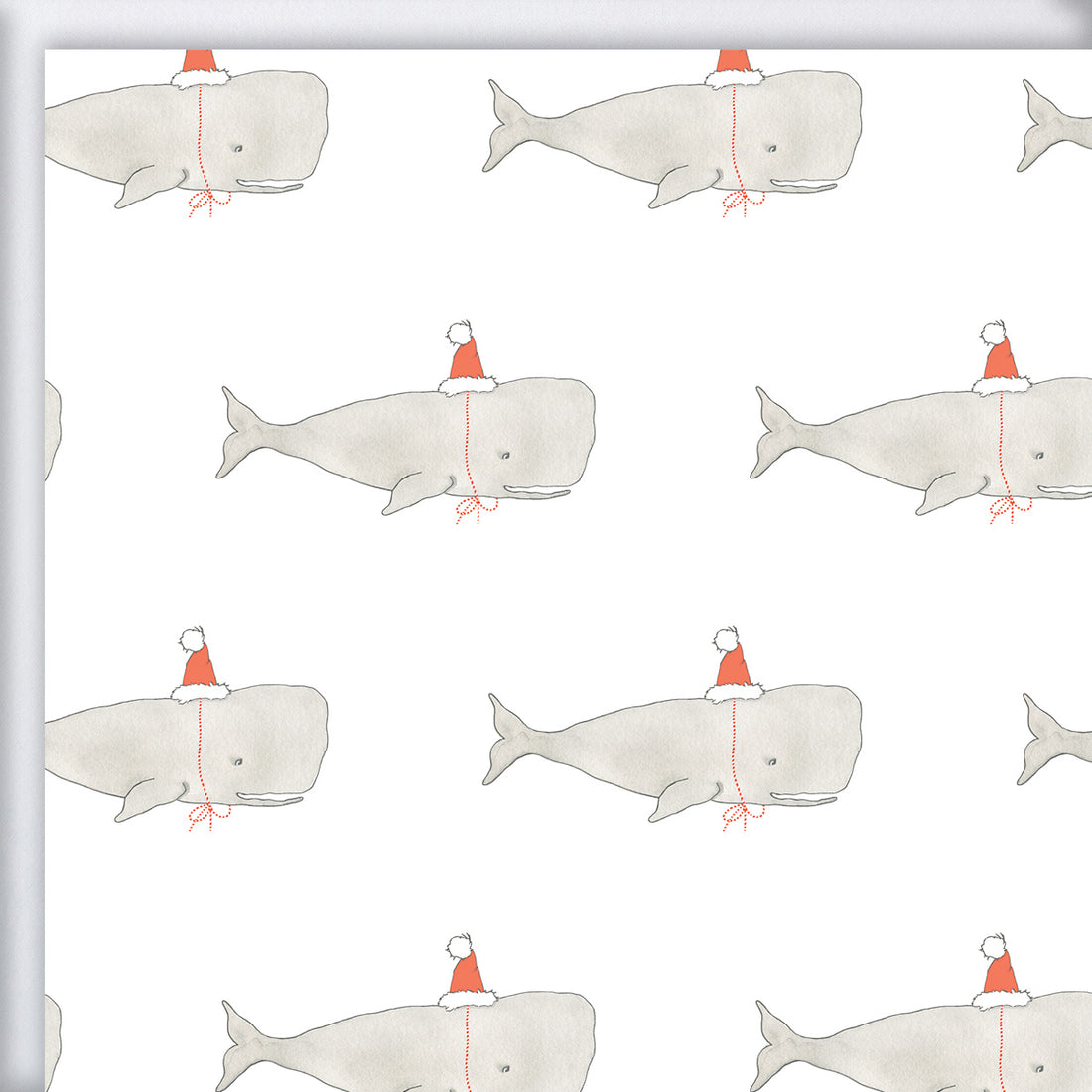 Santa Whale Gift Wrap by Sara Fitz
