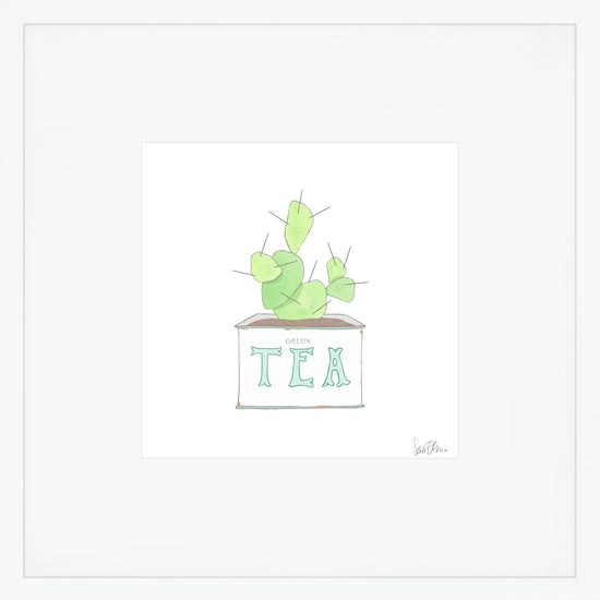 Tea Tin, Green Art Print by Sara Fitz