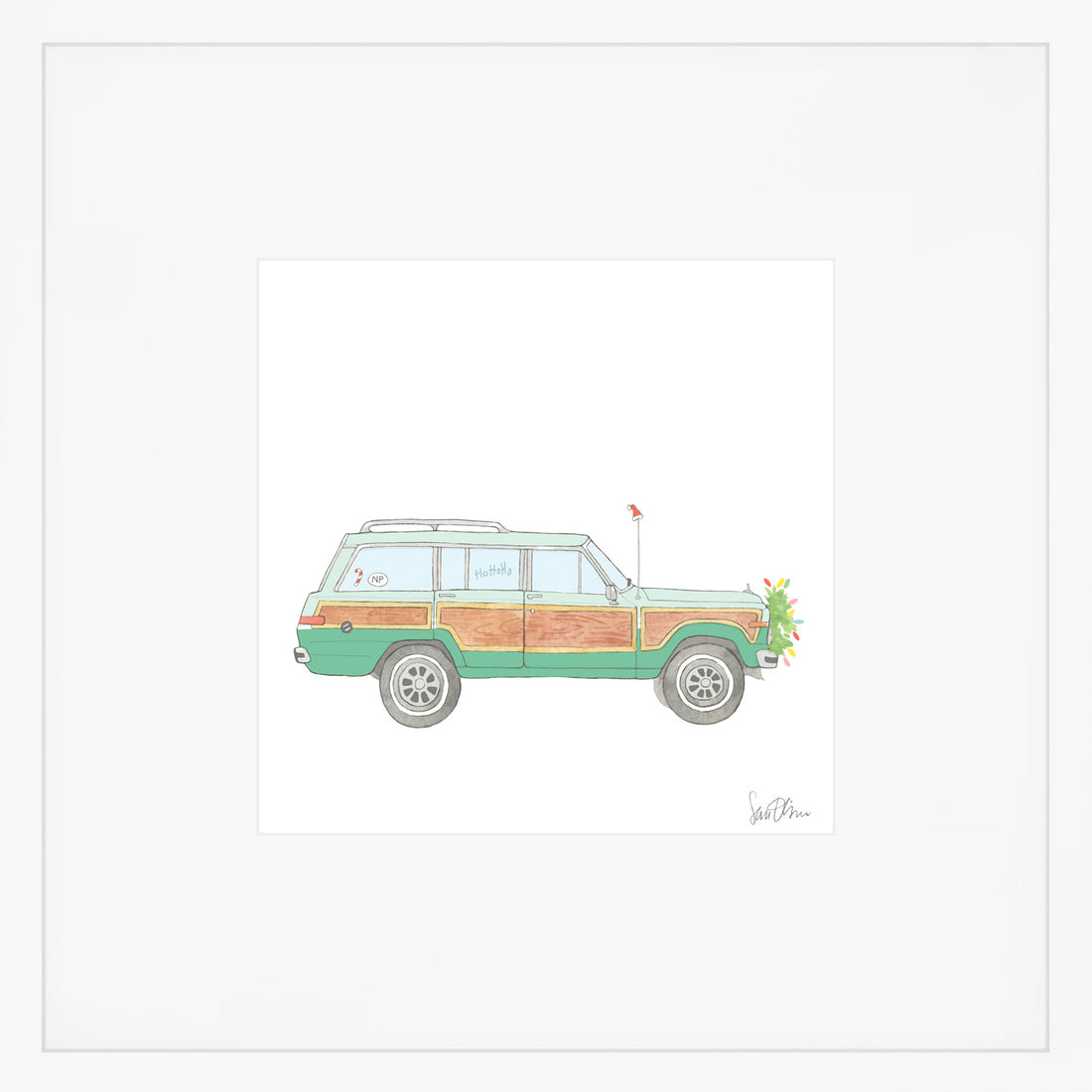 Holiday Wagon Art Print by Sara Fitz