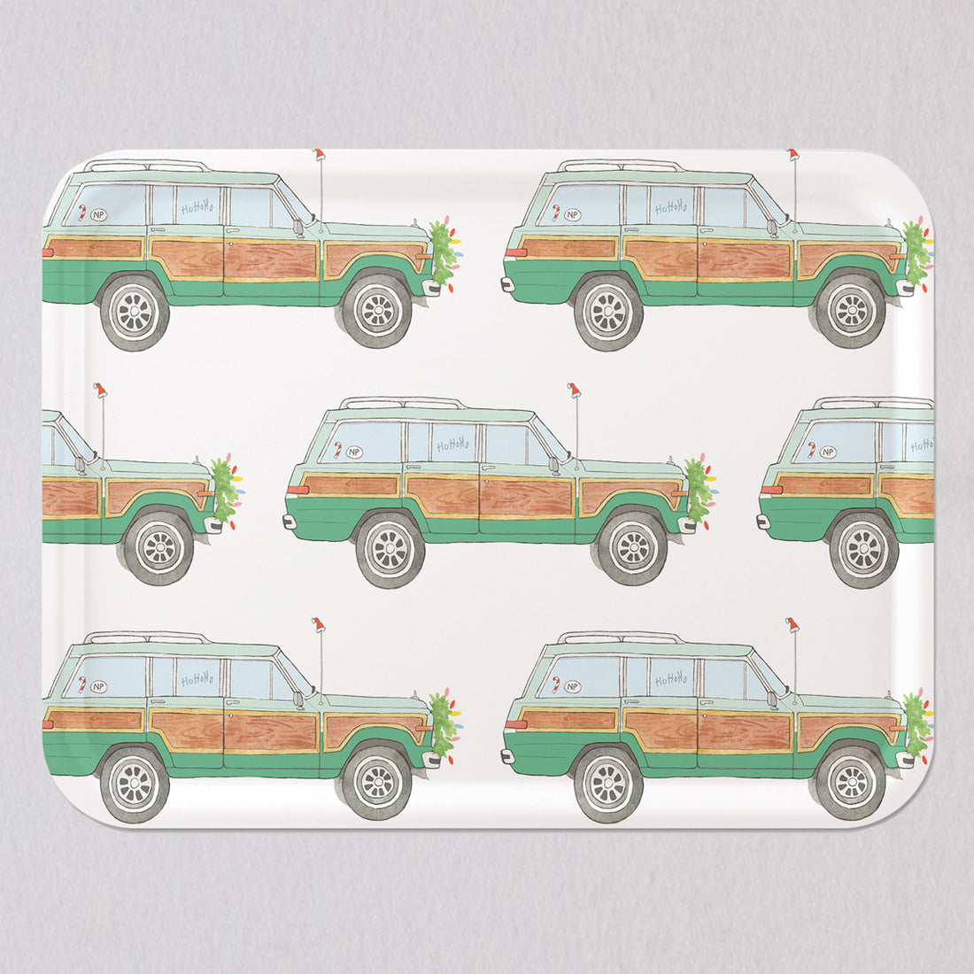 Large Holiday Wagon Tray by Sara Fitz