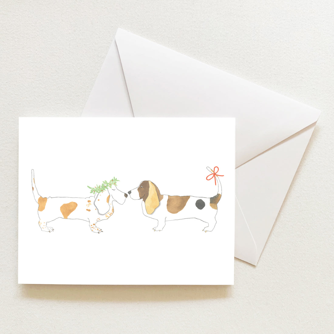 Festive Hound Note Card by Sara Fitz