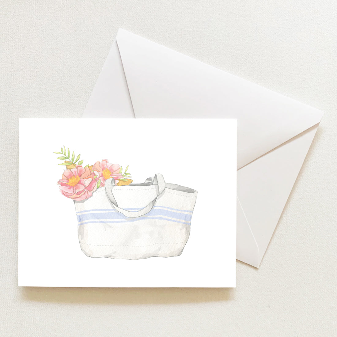 French Stripe Tote Note Card by Sara Fitz