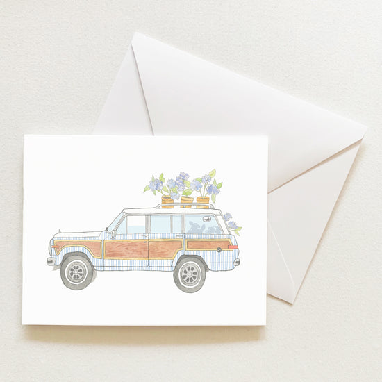 Seersucker Wagon Note Card