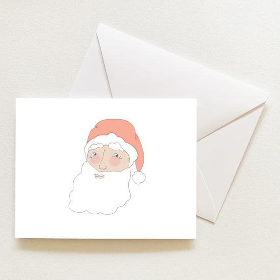 Jolly Santa Note Card by Sara Fitz