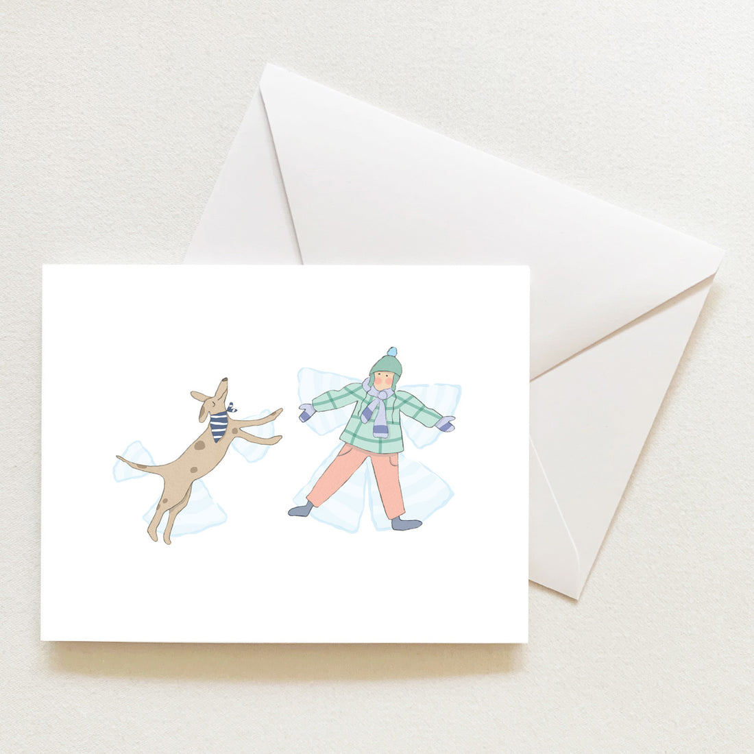 Snow Angel Note Card by Sara Fitz