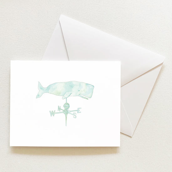 Whale Weathervane Note Card by Sara Fitz