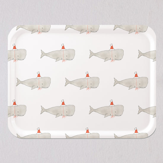Large Santa Whale Tray by Sara Fitz
