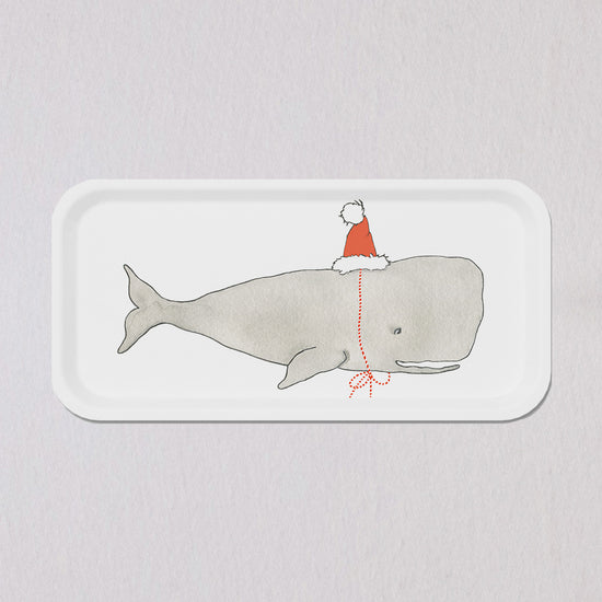 Small Santa Whale Tray by Sara Fitz