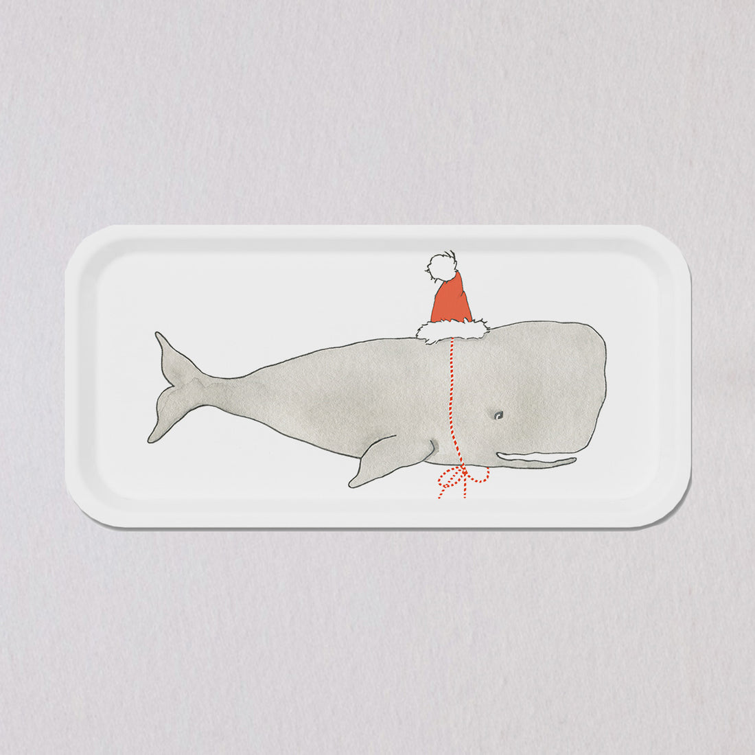 Small Santa Whale Tray by Sara Fitz
