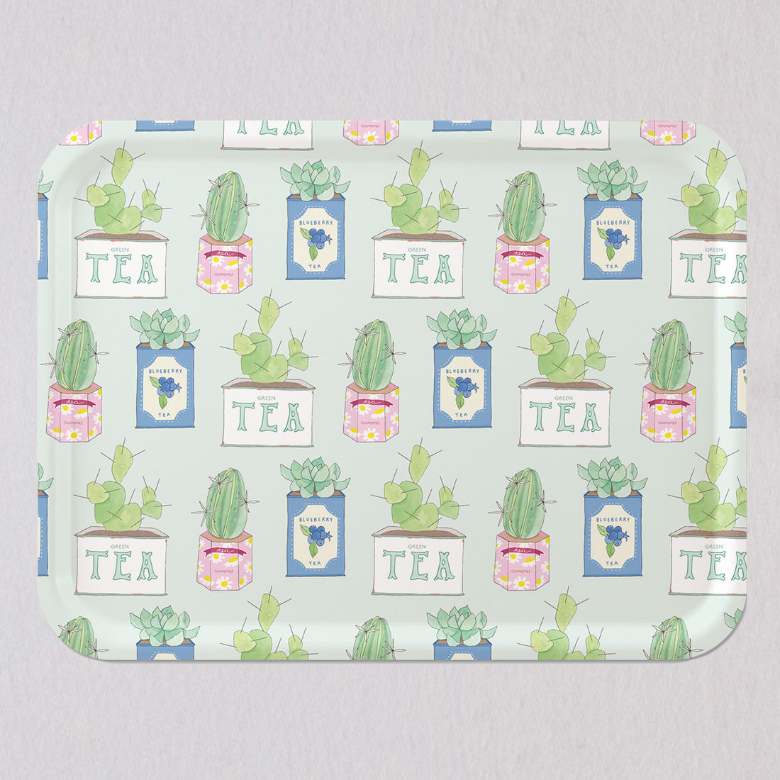 Large Tea Tins Tray by Sara Fitz