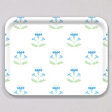 Large Block Print Blue Tray