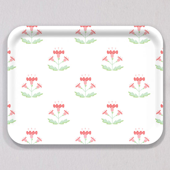 Large Block Print Pink Tray by Sara Fitz