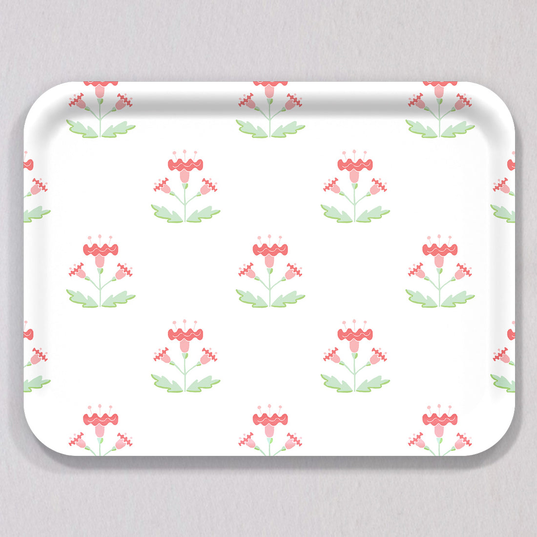 Large Block Print Pink Tray by Sara Fitz