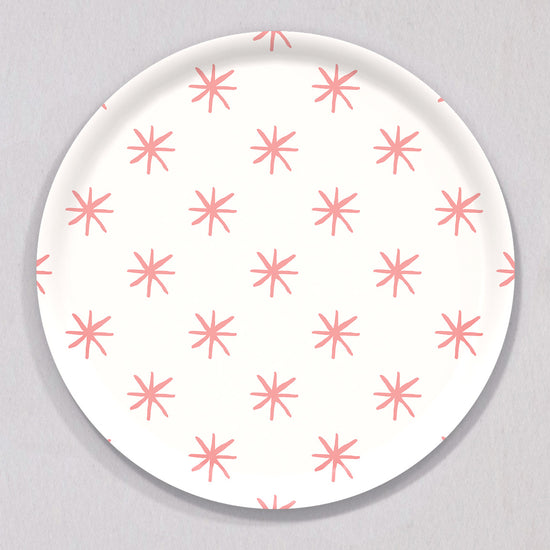 Large Star Pink Tray, Round by Sara Fitz