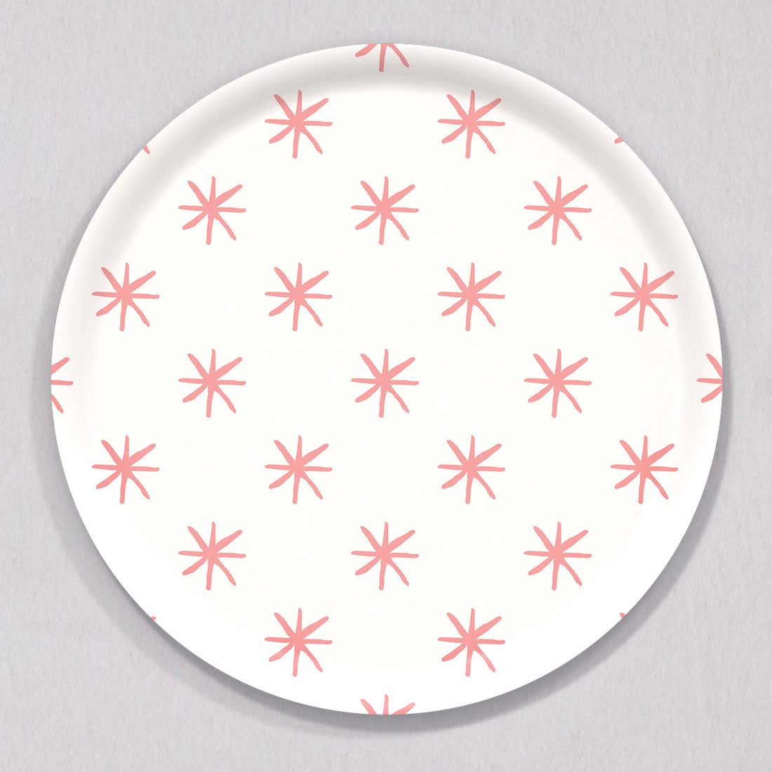Large Star Pink Tray, Round by Sara Fitz