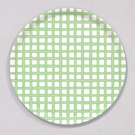 Large Woven Green Tray, Round by Sara Fitz