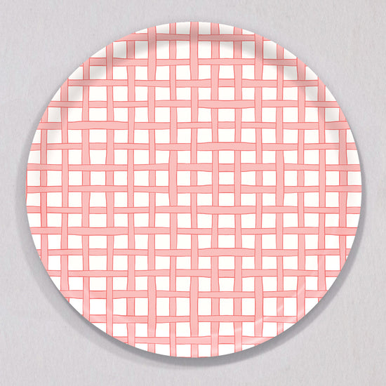 Large Woven Pink Tray, Round by Sara Fitz