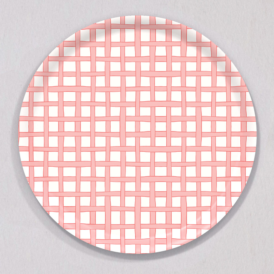 Large Woven Pink Tray, Round by Sara Fitz