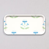 Small Block Print Blue Tray by Sara Fitz
