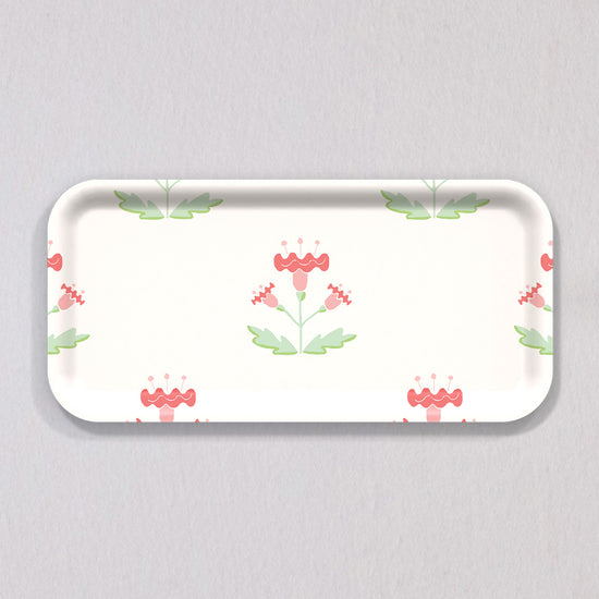 Small Block Print Pink Tray by Sara Fitz