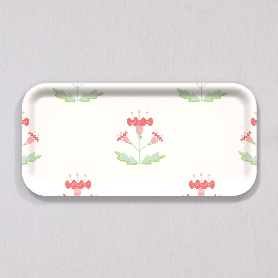 Small Block Print Pink Tray by Sara Fitz