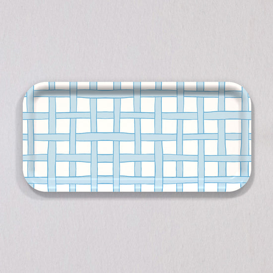 Small Woven Blue Tray by Sara Fitz