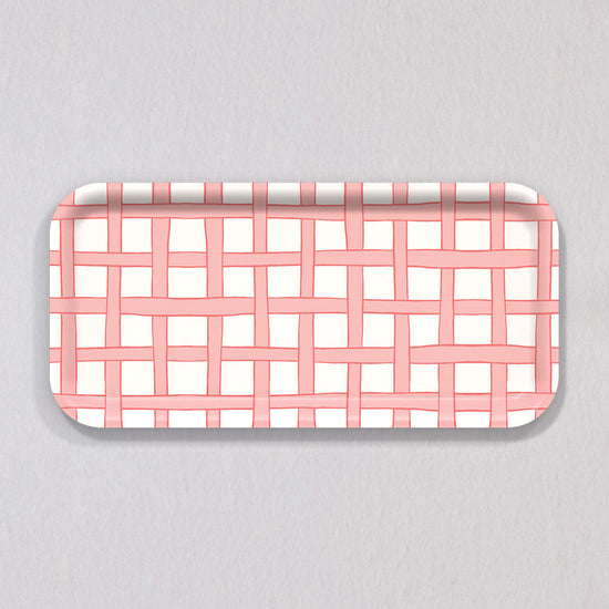 Small Woven Pink Tray by Sara Fitz
