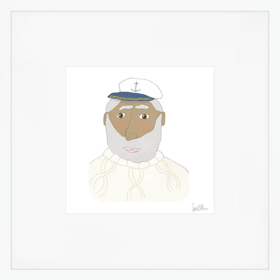 Skipper Cable Knit Art Print by Sara Fitz