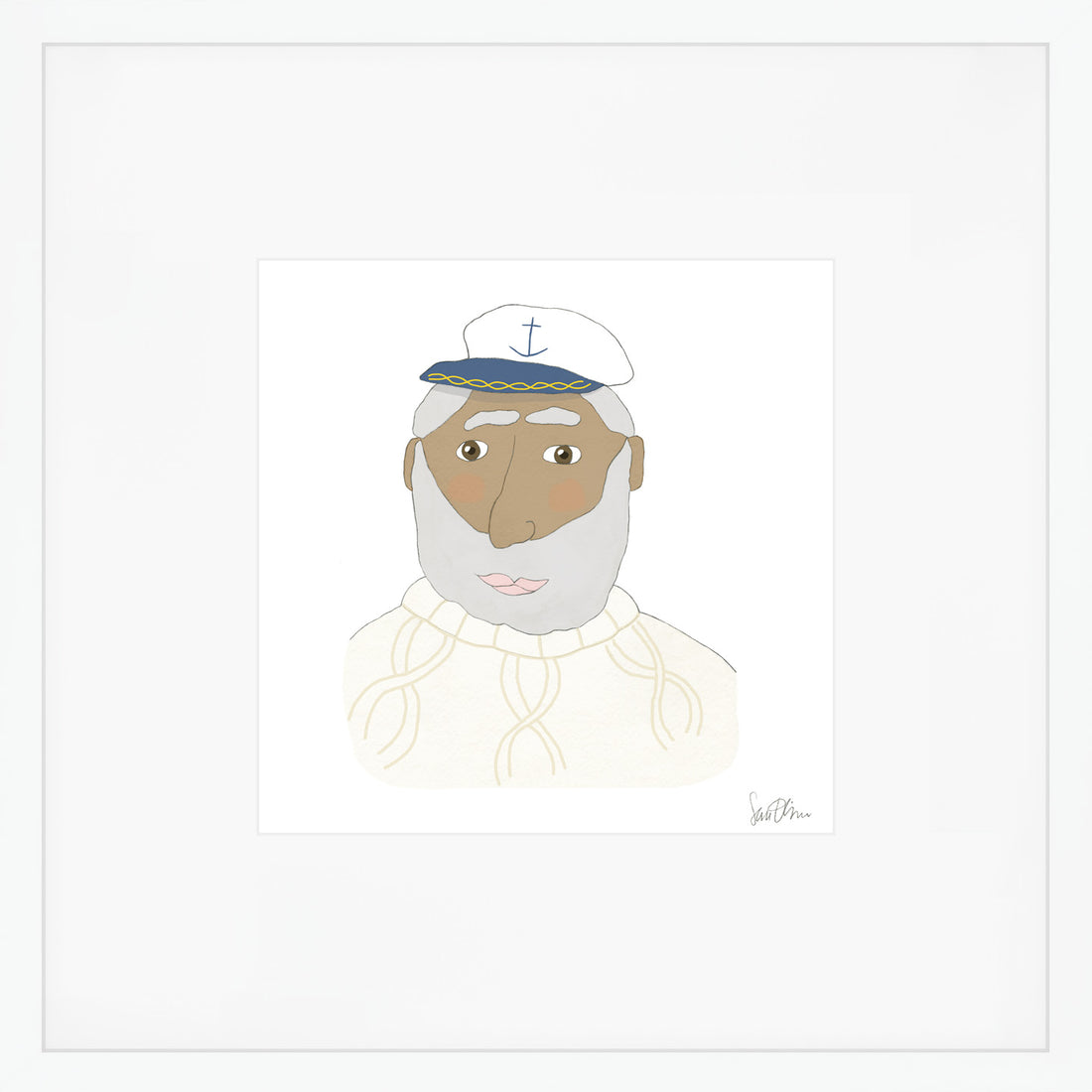 Skipper Cable Knit Art Print by Sara Fitz