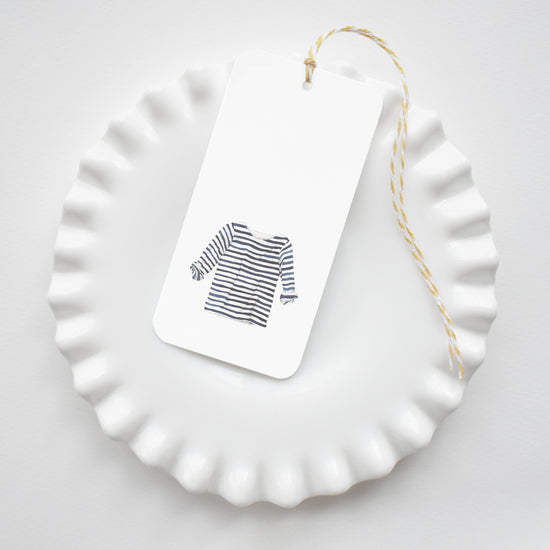 Striped Shirt Tags by Sara Fitz