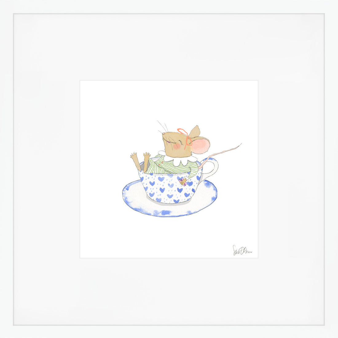 Tea Cup Mouse Art Print