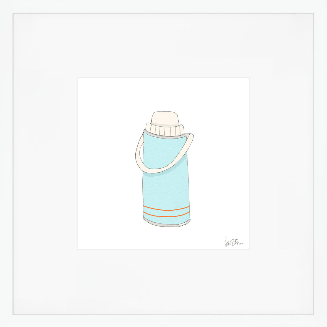 Thermos, Blue Art Print by Sara Fitz