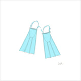 Swim Fins Art Print by Sara Fitz