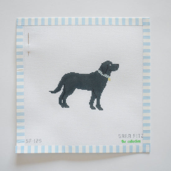 Black Pup Needlepoint