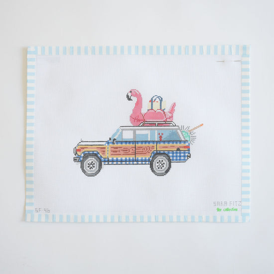 Checked Wagon Needlepoint