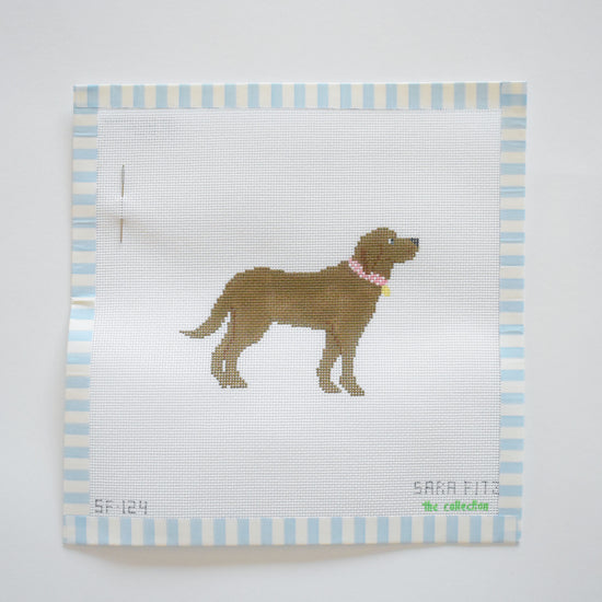 Chocolate Pup Needlepoint
