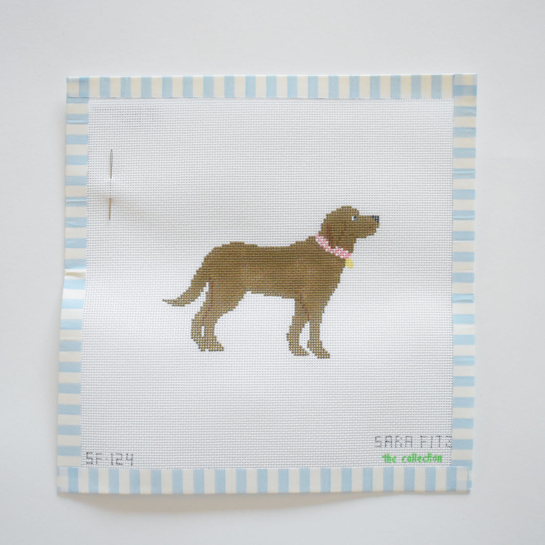 Chocolate Pup Needlepoint