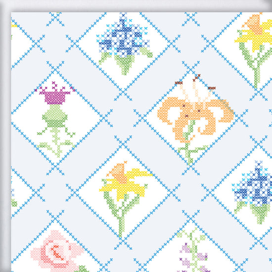 Cross Stitch Floral Gift Wrap