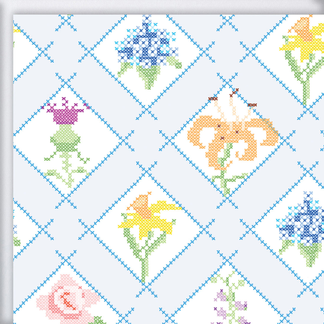 Cross Stitch Floral Gift Wrap