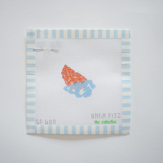 MINI Gingham Hermit Crab Needlepoint