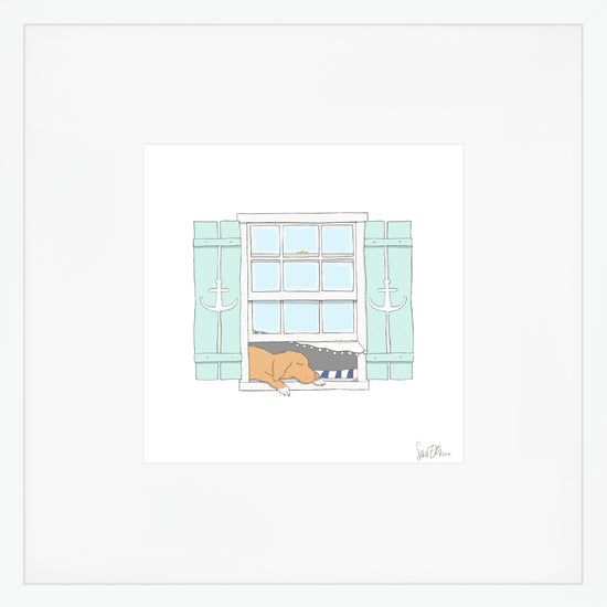 Pup in Window Art Print