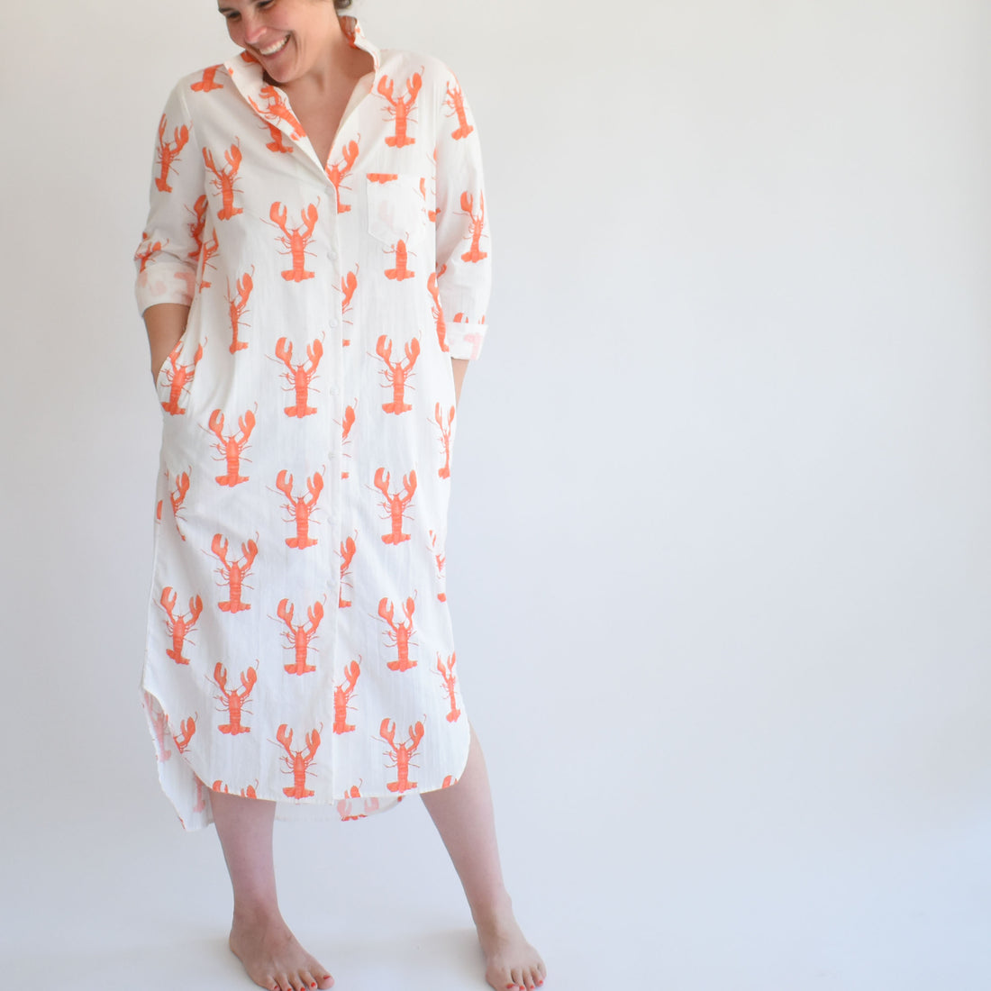 Classic Shirt Dress, Lobster