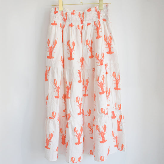 Tiered Maxi Skirt, Lobster