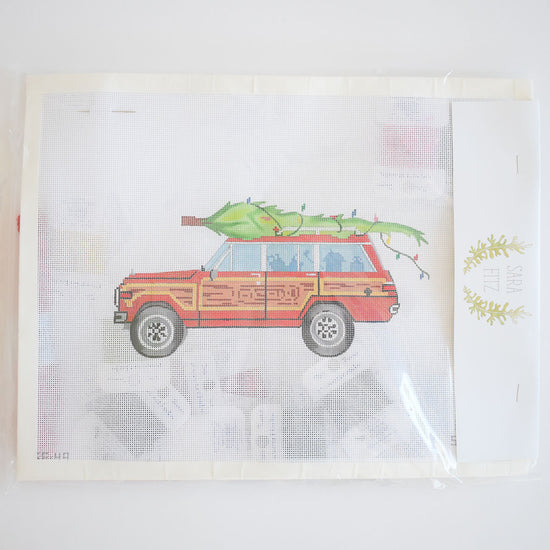 Tree-Topped Wagon Needlepoint