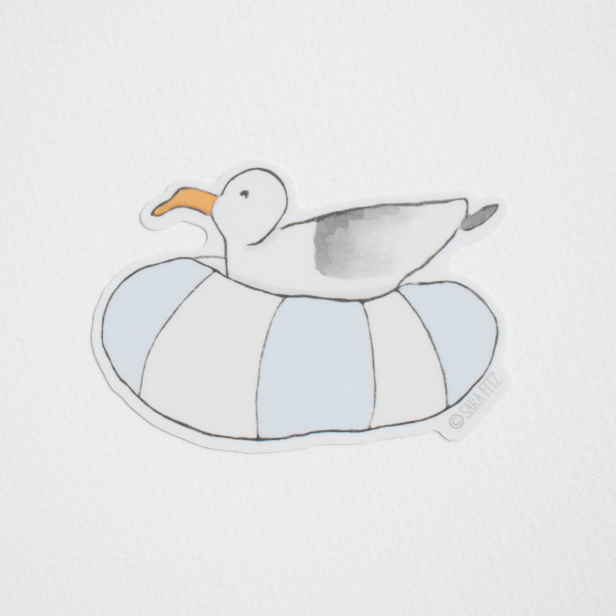 Floating Gull Sticker by Sara Fitz Durable 2x3 Vinyl