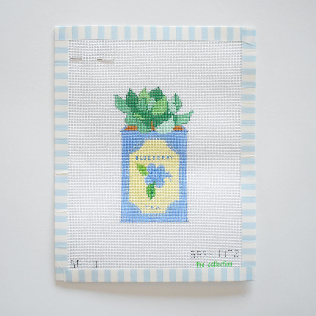 Blueberry Tea Tin Needlepoint