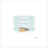 Pup in Window Art Print